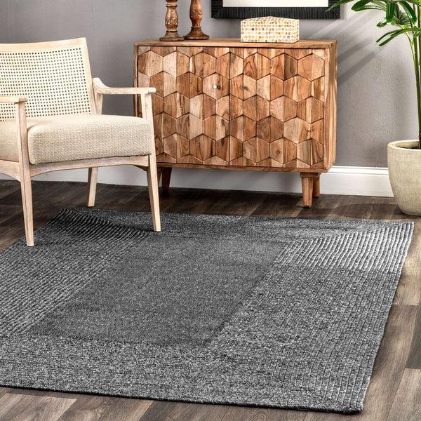 Nuloom Braided Marcheline Indoor/Outdoor Area Rug Charcoal