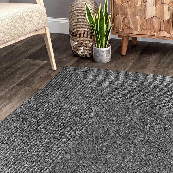 Nuloom Braided Marcheline Indoor/Outdoor Area Rug Charcoal