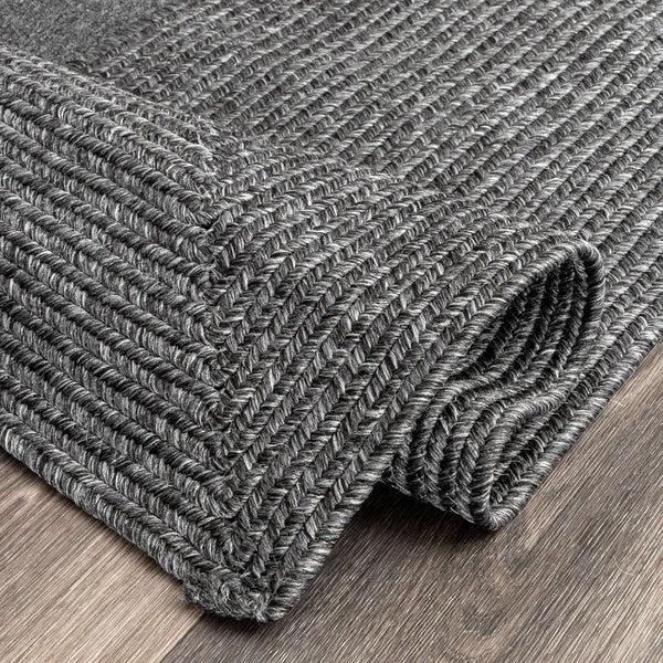 Nuloom Braided Marcheline Indoor/Outdoor Area Rug Charcoal