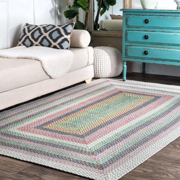 Nuloom Braided Shay Indoor/Outdoor Area Rug Pink Multi