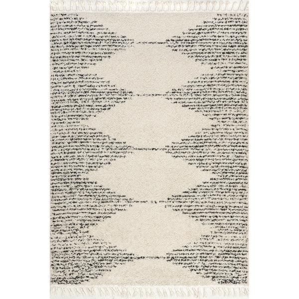 nuloom Bria Moroccan Shag Tasseled Area Rug Off-White