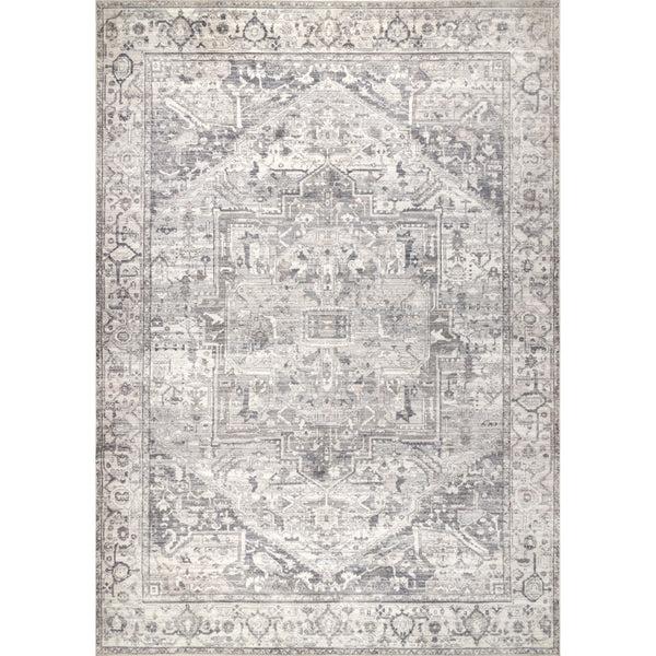 nuloom Brielle Machine Washable Vintage Medallion Area Rug Gray