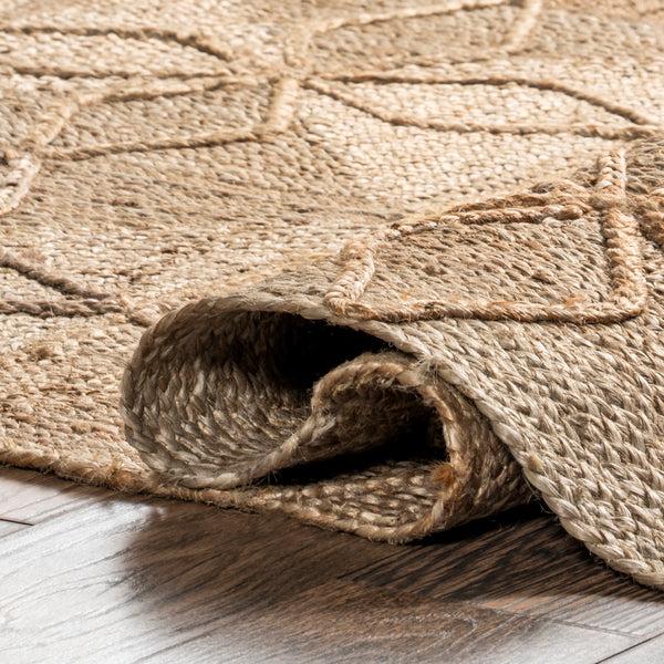 Nuloom Brigetta Geometric Floral Jute Area Rug Natural