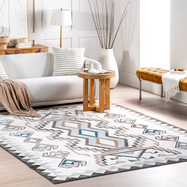 Nuloom Brinley Geometric Machine Washable Area Rug Beige