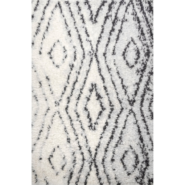 nuloom Bristowe Diamond Cozy Soft & Fluffy Shag Area Rug Beige