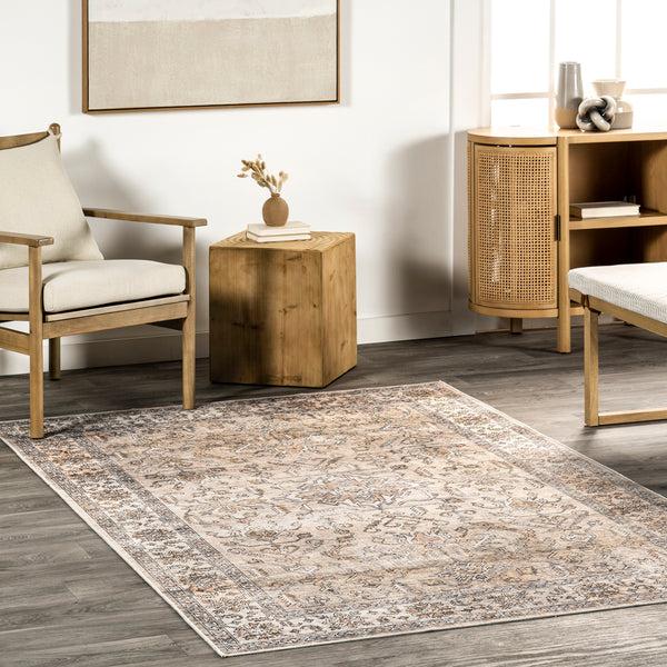 Nuloom Britt Persian Stain Repellent Machine Washable Area Rug Ivory