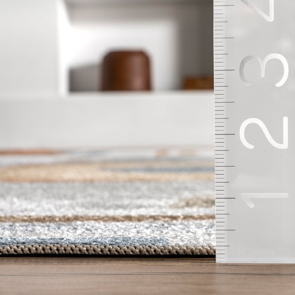 Nuloom Brodee Abstract Retro Machine Washable Area Rug Beige