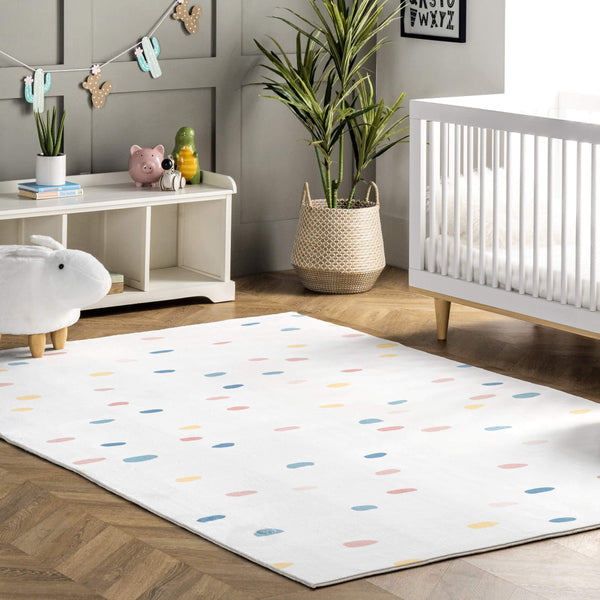 Nuloom Calla Kids Polka Dot Nursery Or Playroom Area Rug Multi
