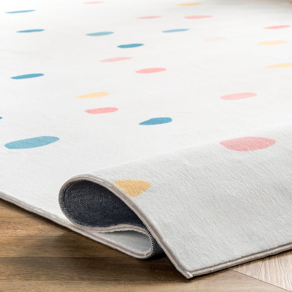 Nuloom Calla Kids Polka Dot Nursery Or Playroom Area Rug Multi