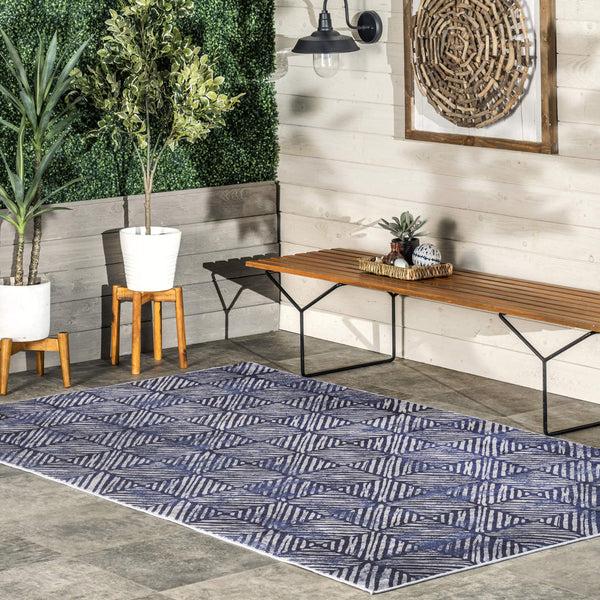 Nuloom Cami Modern Machine Washable Indoor/Outdoor Area Rug Blue