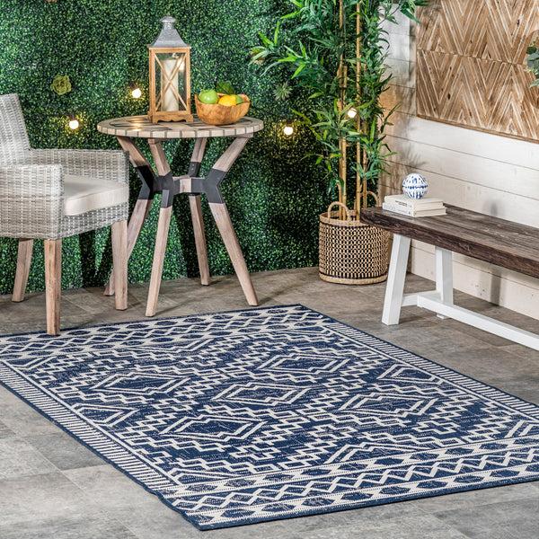 Nuloom Cari Moroccan Tribal Indoor/Outdoor Area Rug Navy