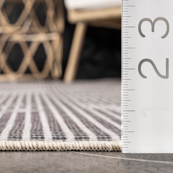 Nuloom Carlita Tribal Machine Washable Indoor/Outdoor Area Rug Light Gray