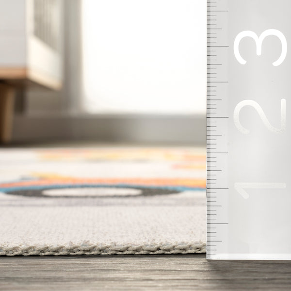 Nuloom Carmina City Streets Machine Washable Kids Area Rug White Multi