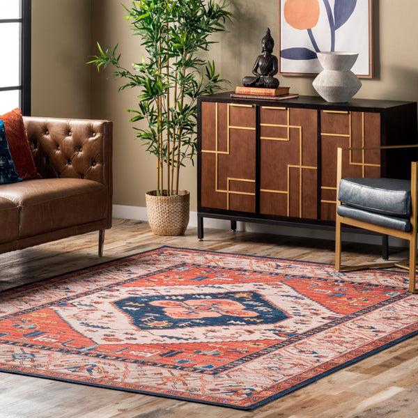 Nuloom Carolyn Machine Washable Tribal Motif Area Rug Rust