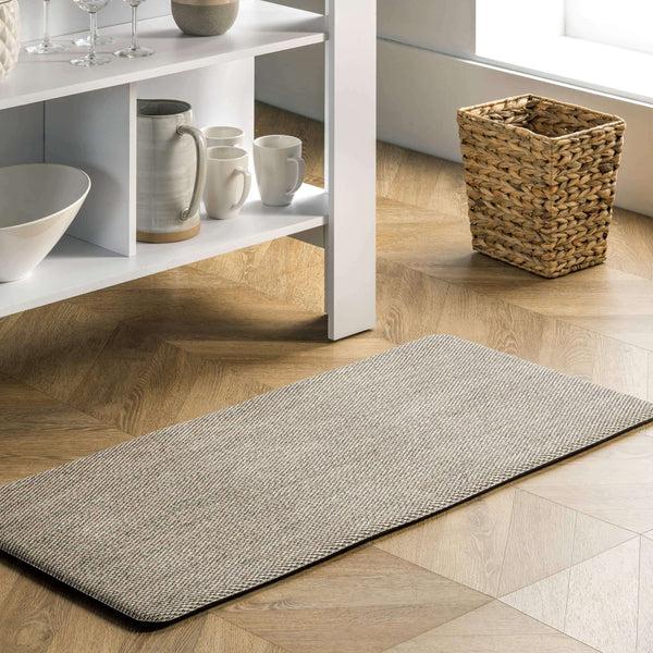 Nuloom Casual Braided Anti Fatigue Kitchen Or Laundry Room Comfort Mat Light Gray