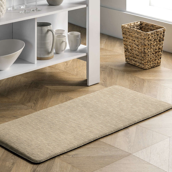 Nuloom Casual Crosshatched Anti Fatigue Kitchen Or Laundry Room Comfort Mat Dark Gray