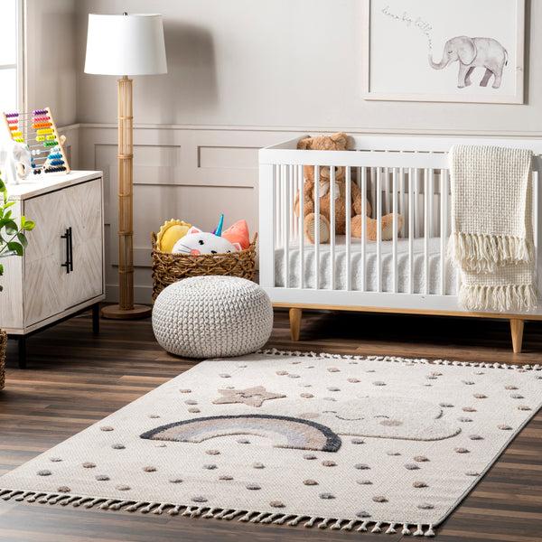 Nuloom Catlin Sweet Dreams High/Low Kids Area Rug Beige