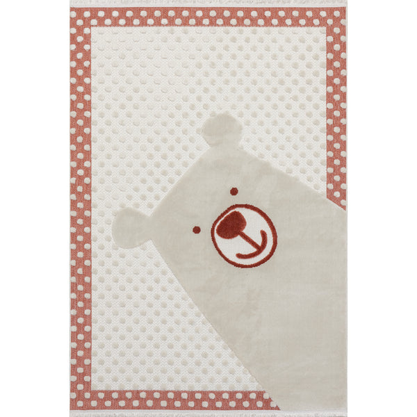 nuloom Cecelia Polar Bear Kids Fringe Area Rug Brick
