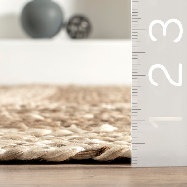 Nuloom Charlene Braided Border Jute Area Rug Natural