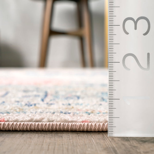 Nuloom Chase Faded Vintage Medallion Area Rug Light Pink