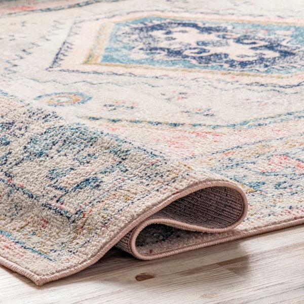 Nuloom Chase Faded Vintage Medallion Area Rug Light Pink
