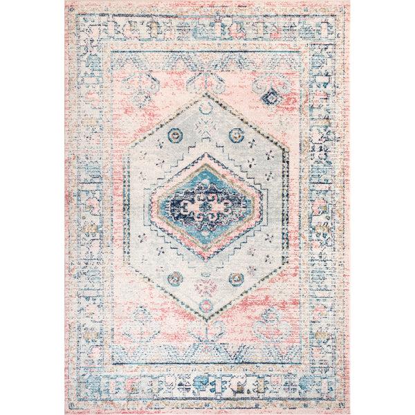 nuloom Chase Faded Vintage Medallion Area Rug Light Pink