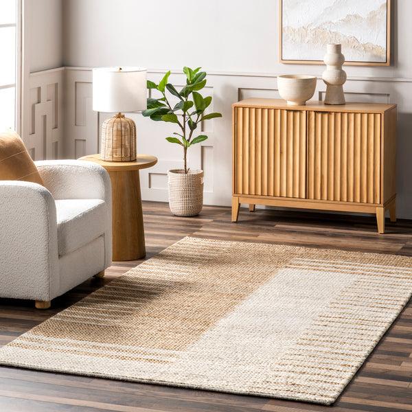 Nuloom Chastain Modern Geometric Jute Area Rug Natural
