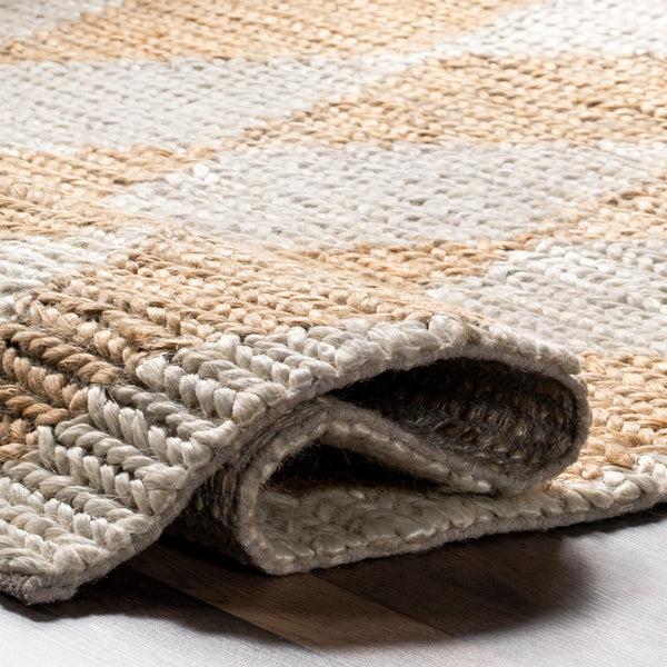 Nuloom Chaya Diamond Striped Jute Blend Area Rug Natural