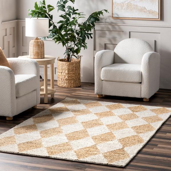 Nuloom Chaya Diamond Striped Jute Blend Area Rug Natural
