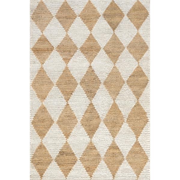 nuloom Chaya Diamond Striped Jute Blend Area Rug Natural