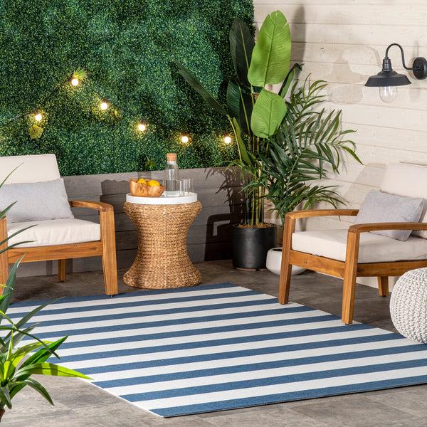 Nuloom Christa Striped Indoor/Outdoor Area Rug Navy