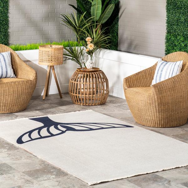 Nuloom Ciara Nautical Tail Indoor/Outdoor Fringe Area Rug Blue