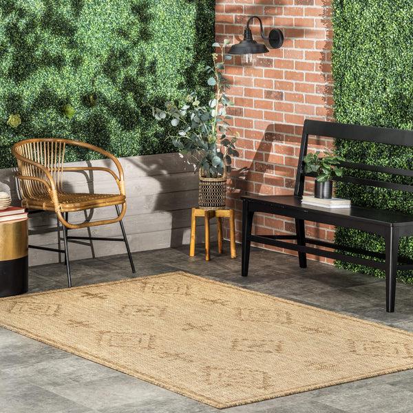 Nuloom Clara Tribal Motif Indoor/Outdoor Area Rug Beige