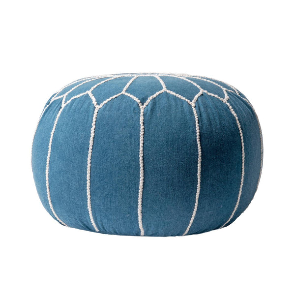 nuloom Classic Moroccan Cotton Filled Ottoman Pouf Blue