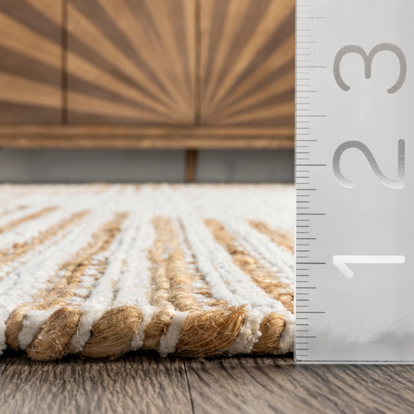 Nuloom Clea Hand Woven Geometric Flatweave Tassel Area Rug Natural