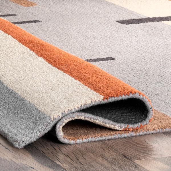 Nuloom Cori Wool Abstract Contemporary Area Rug Peach