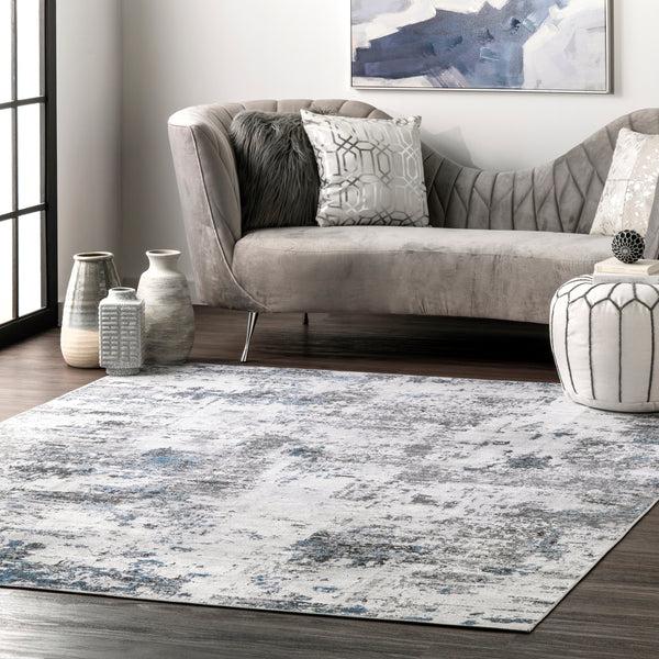 Nuloom Dali Abstract Machine Washable Area Rug Gray