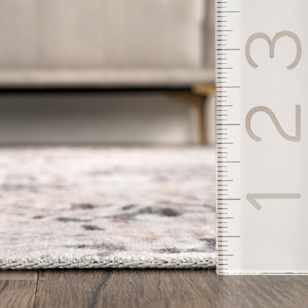 Nuloom Danae Abstract Machine Washable Area Rug Ivory