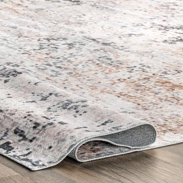 Nuloom Danae Abstract Machine Washable Area Rug Ivory