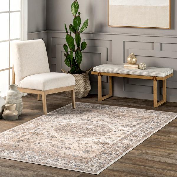Nuloom Darby Persian Stain Repellent Machine Washable Area Rug Ivory