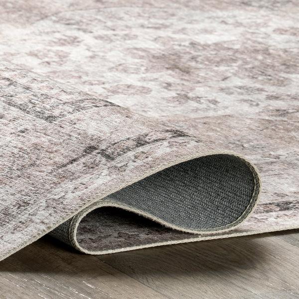 Nuloom Davi Faded Stain-Resistant Machine Washable Area Rug Taupe