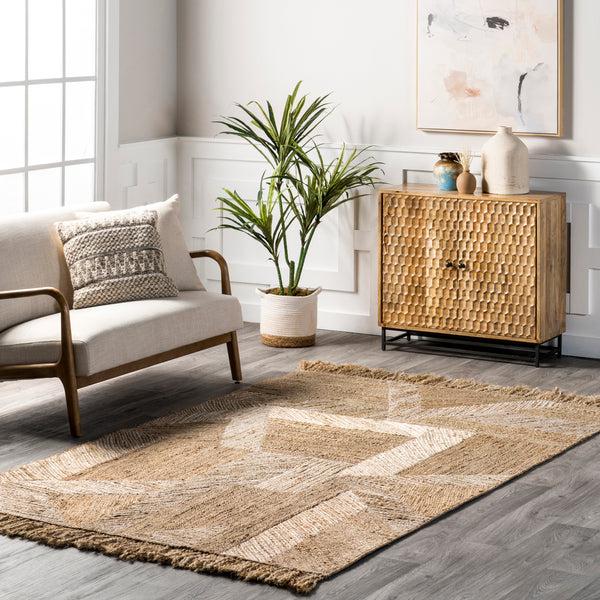 Nuloom Davina Bohemian Tasseled Jute Area Rug Natural