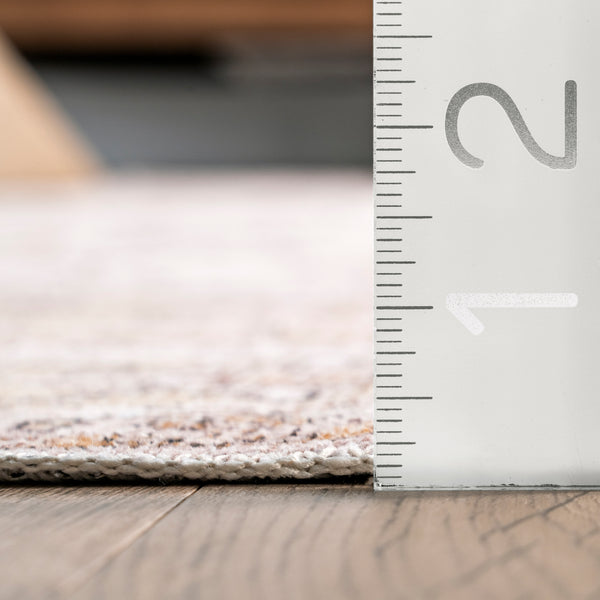 Nuloom Deadra Vintage Floral Machine Washable Area Rug Beige