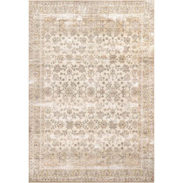 nuloom Deadra Vintage Floral Machine Washable Area Rug Beige