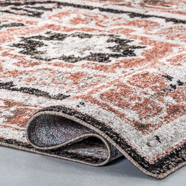 Nuloom Deanna Distressed Traditional Medallion Cotton Blend Area Rug Beige