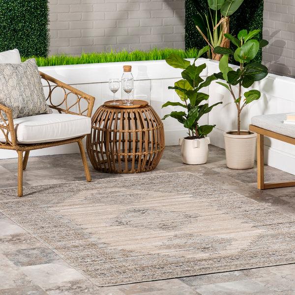 Nuloom Deena Vintage Machine Washable Indoor/Outdoor Area Rug Beige