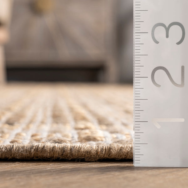 Nuloom Delaney Hand Woven Striped Jute Area Rug Natural
