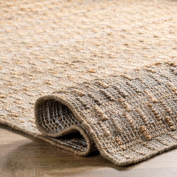 Nuloom Delaney Hand Woven Striped Jute Area Rug Natural