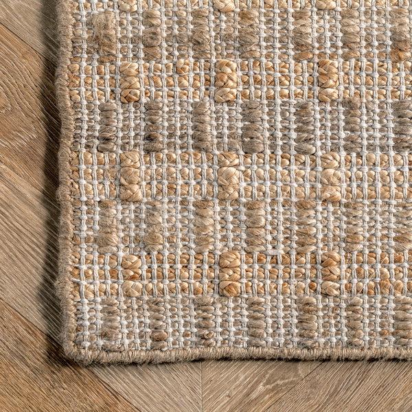 Nuloom Delaney Hand Woven Striped Jute Area Rug Natural