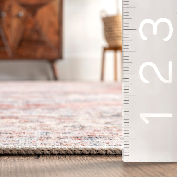 Nuloom Desna Machine Washable Faded Vintage Area Rug Peach